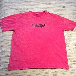 Jujutsu Kaisen Men's Pink Washed Graphic T-Shirt